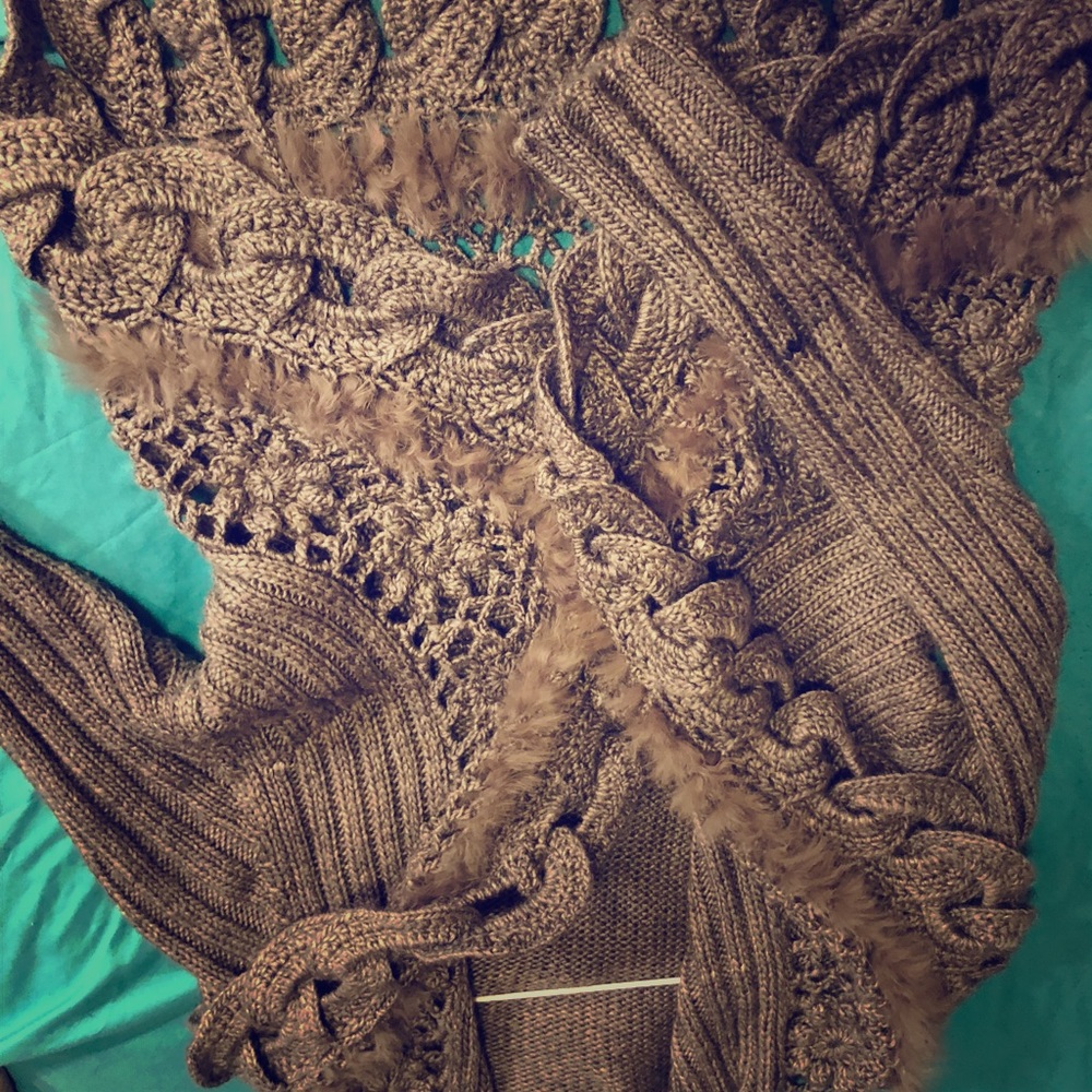 Brown crochet sweater